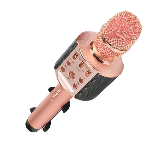 Promate Vocalmic-4 Portable Bluetooth Rechargeable Karaoke Mic with Phone Holder - Rose Gold - Zoom Image 6