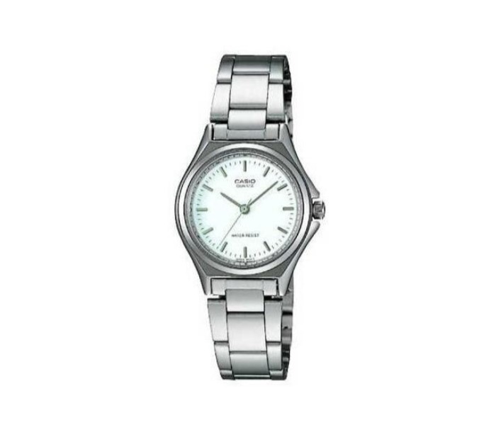 Casio LTP-1130A-7ADF Womens Analog Watch Silver and White - Zoom Image