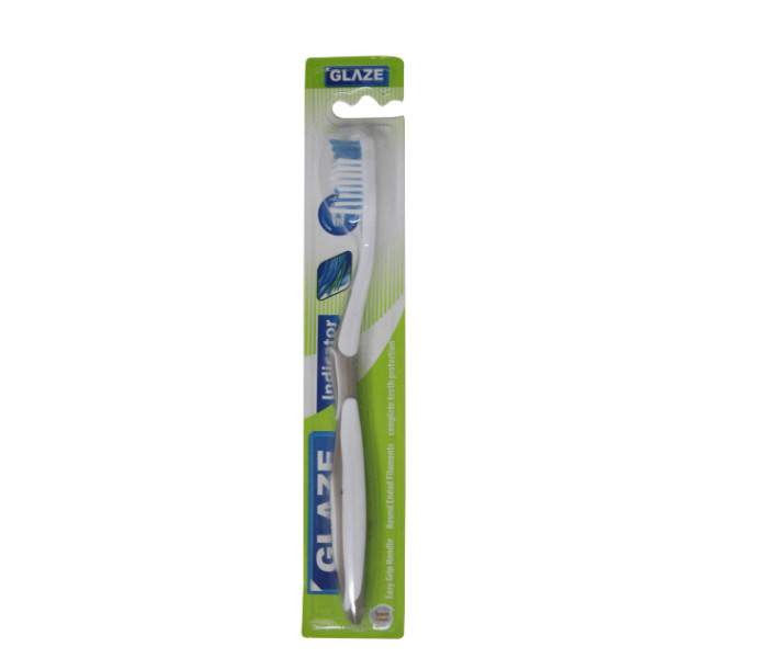 Glaze GL-231 Indicator Hard Toothbrush Single Pack White and Grey - Zoom Image