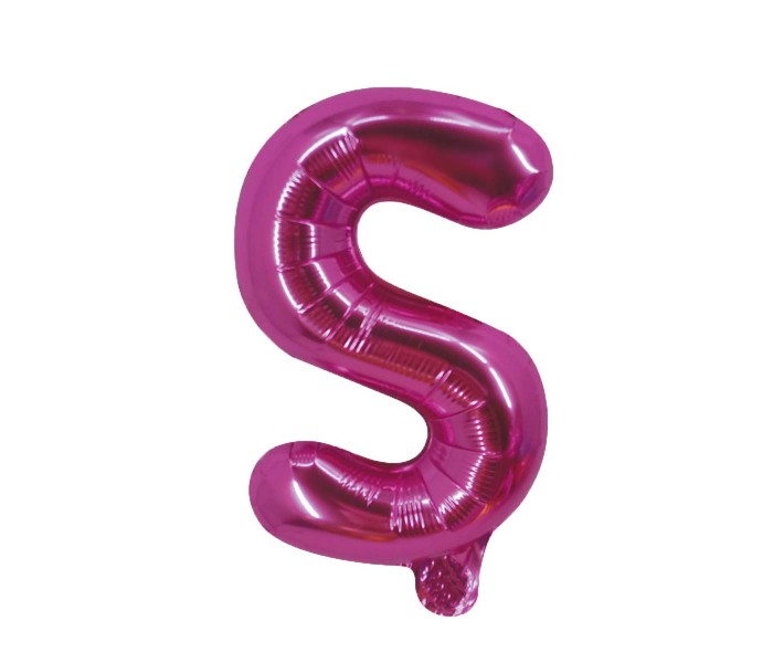 Party Time S-P-803249 Letter S 16 Inch Foil Balloon Pink - Zoom Image