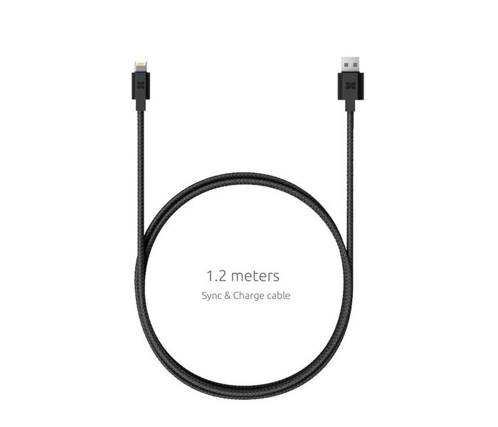 Promate LinkMate-MUL 2 in 1 Heavy Duty Fabric Sync Charge Cable - Black - Zoom Image 7