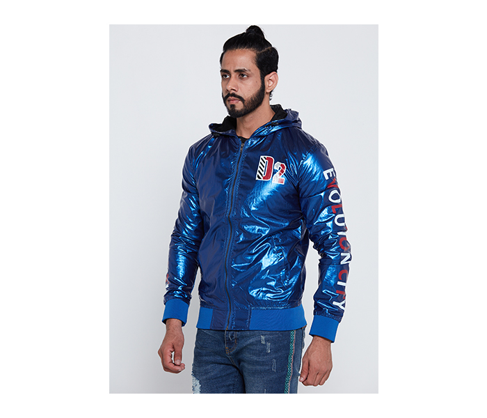 Lynk LY10066 Printed Stylish Youth Bomber Jacket For Men L - Blue - Zoom Image 1