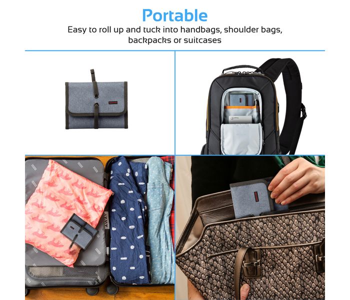 Promate TravelPack-S Multi Purpose Travel Electronic Accessory Organizer Pouch, Blue - Zoom Image 4