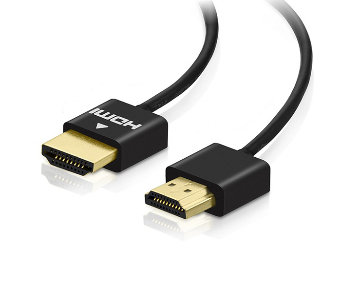 Trands TR-CA3149 1 Meter HDMI 2.0 Male to Male Slim Cable - Black - Zoom Image 1