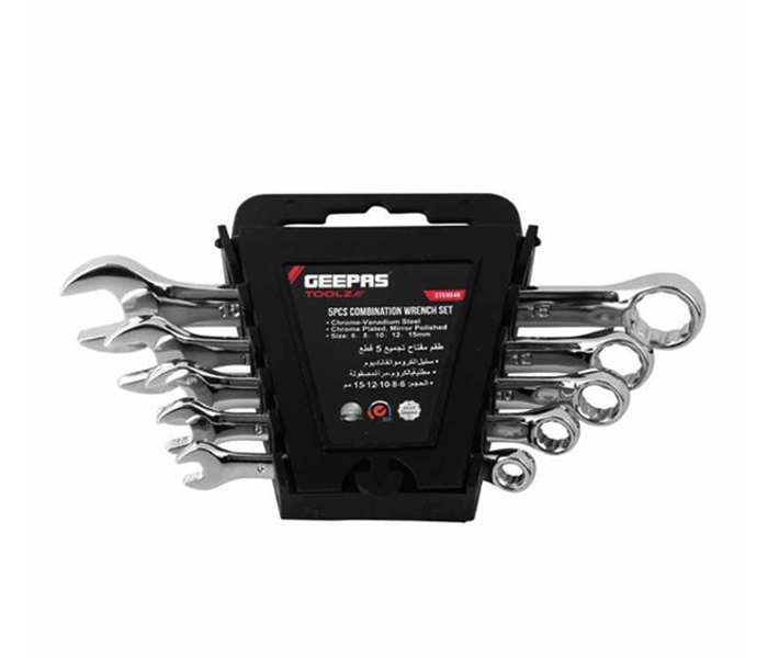 Geepas GT59046 5 Pcs Comb Wrench Set Silver - Zoom Image