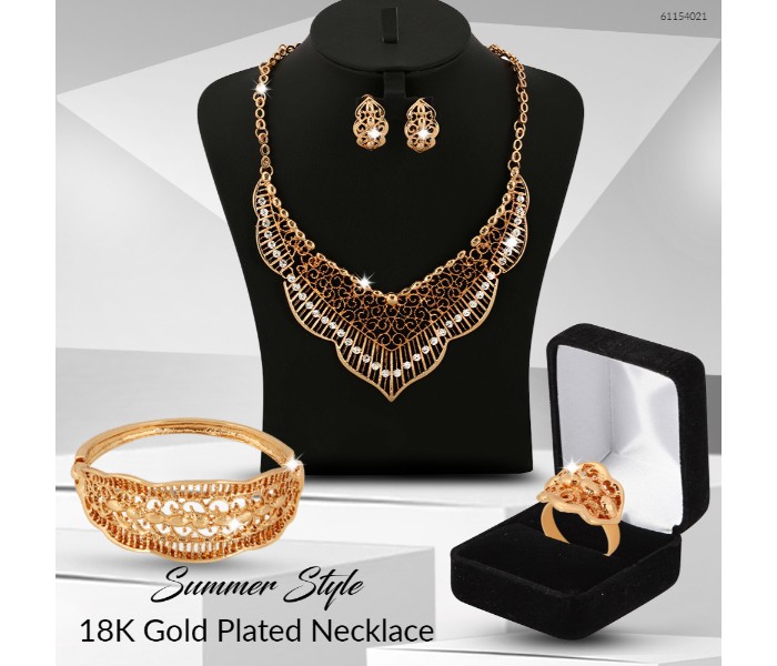 Summer Style Crystal 18K Gold Plated Necklace Set 61154021 - Zoom Image 4