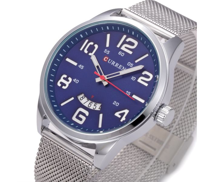 Curren 8236 Fashion Quartz Watch For Men Blue And Silver - Zoom Image 1