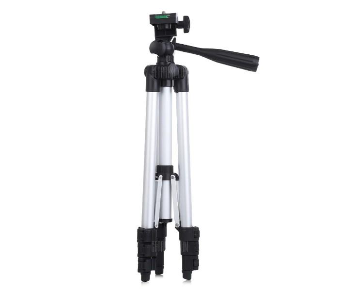 Professional 3110 Portable & Foldable Tripod Stand with Clip Bracket Holder for Mobile, Camera and go pro Flexible Mount with Three-dimensional Head - Zoom Image 2