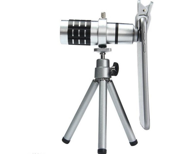 Z Tech 12X Mobile Phone Camera Clip on Monocular Long Fixed Focus Telescope Lens ZTL43 Silver - Zoom Image 3