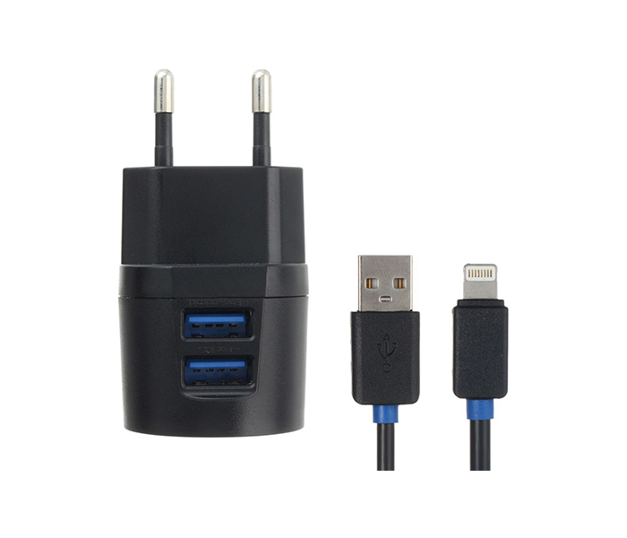 Vidvie PLE-201 2.1A 2 Pin Adapter with Micro Cable for Apple iPhone - 1 Meter, Black - Zoom Image 6