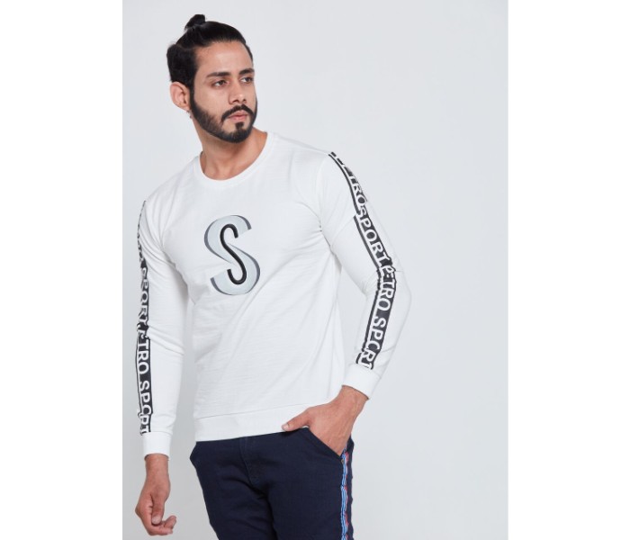 Petro OU10054 Printed Crew Neck Out wear T- Shirt M-White - Zoom Image 2