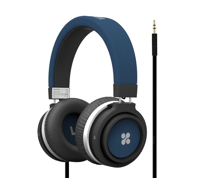 Promate Boom Over the Ear Wired Headset with Noise Cancellation, Blue - Zoom Image 4