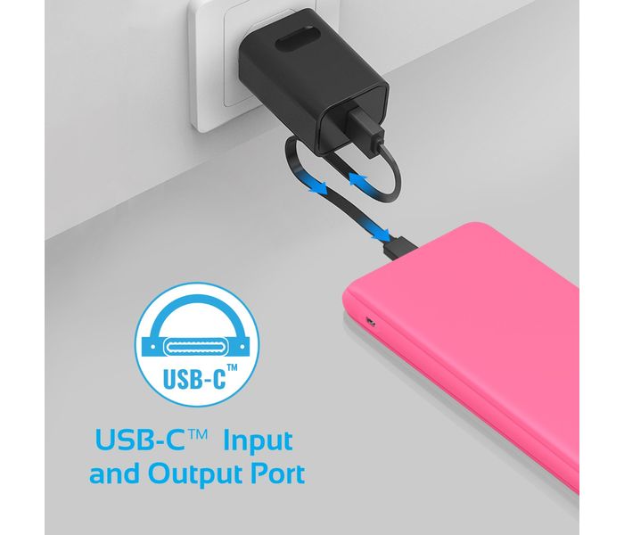 Promate VolTag-10C 10000 mAh Portable Charger Power Bank with Dual USB, Pink - Zoom Image 3