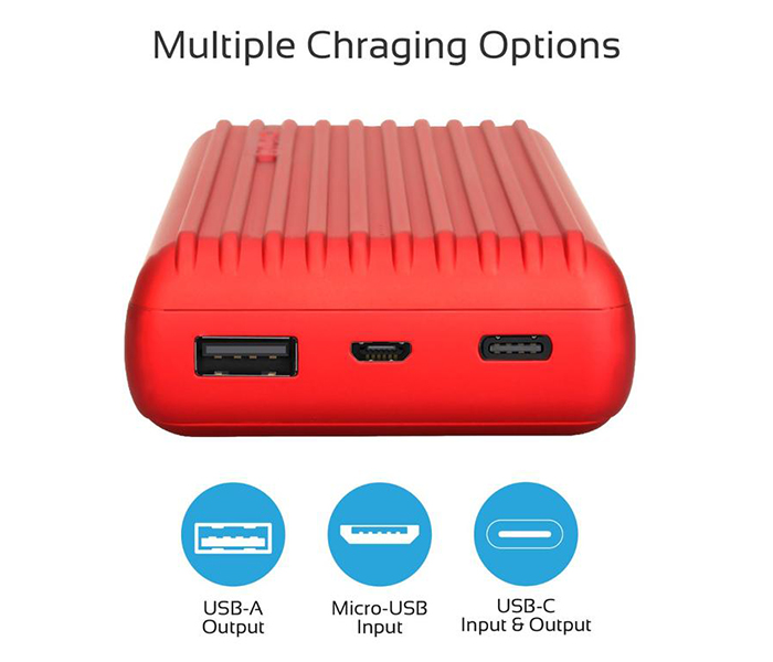 Promate TITAN-20C 20000mAh High-Capacity Power Bank with 3.1A Dual USB Output - Red - Zoom Image 2