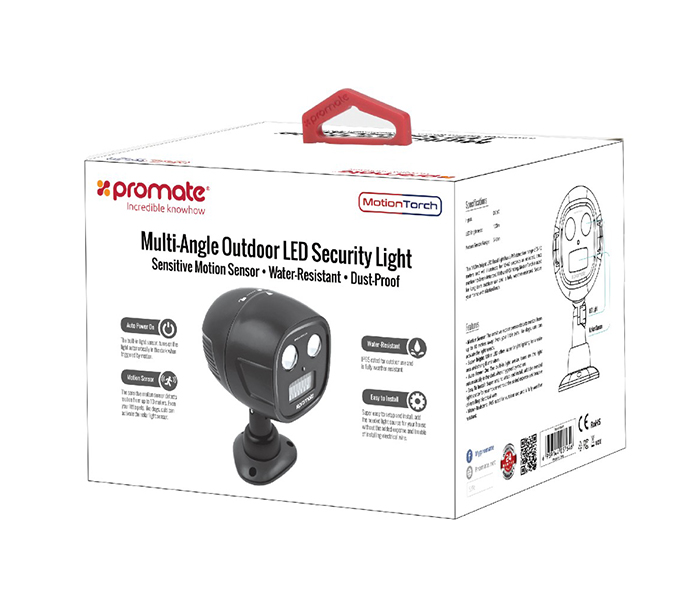 Promate MotionTorch Outdoor LED 100 Lumens Flood light - Black - Zoom Image 5