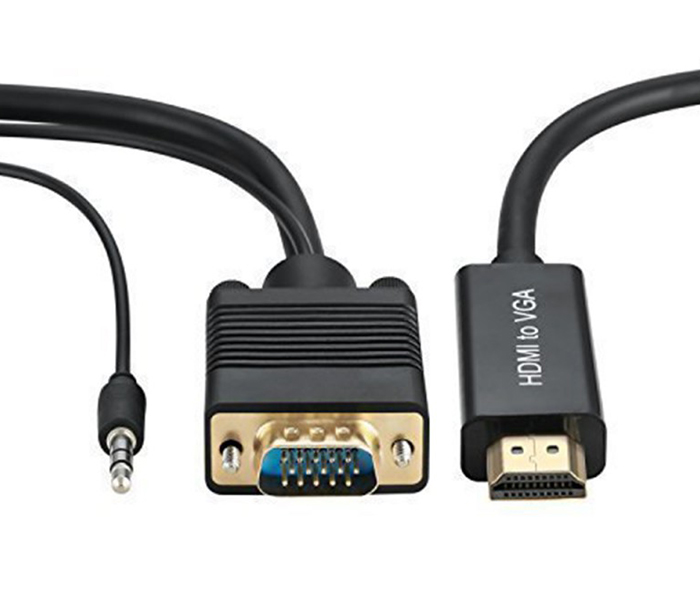 Trands TR-CA8461 HDMI to VGA Converter Adapter Cable - Black, 3 Meter - Zoom Image 1