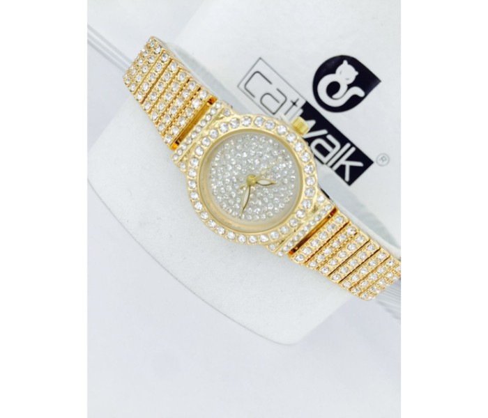 Catwalk CW-154 Genuine quality Fashionable Cz Watch For Women - Gold - Zoom Image