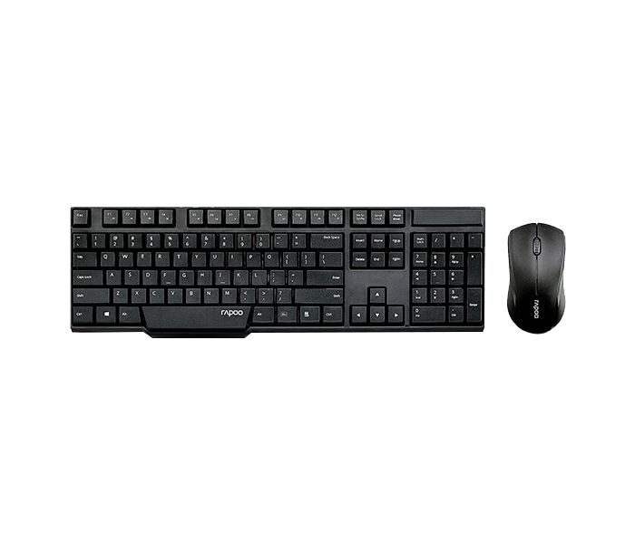 Rapoo 1830 Combo Wireless Optical Mouse & Keyboard - Arabic, Black 11328 - Zoom Image 4