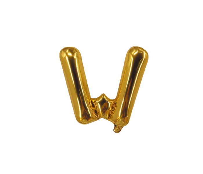 Party Time W-G-803409 Letter W 16 Inch Foil Balloon Gold - Zoom Image