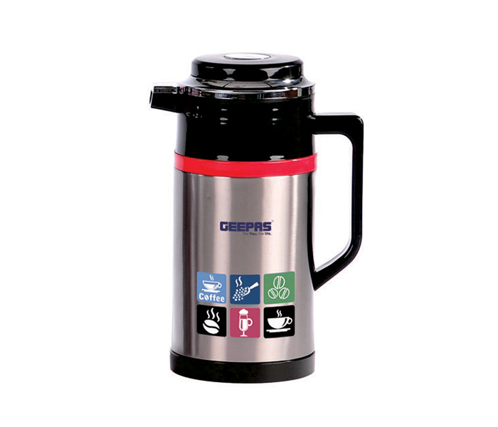 Geepas GVF5254 1.3 Litre Hot and Cold Vacuum Flask, Silver - Zoom Image