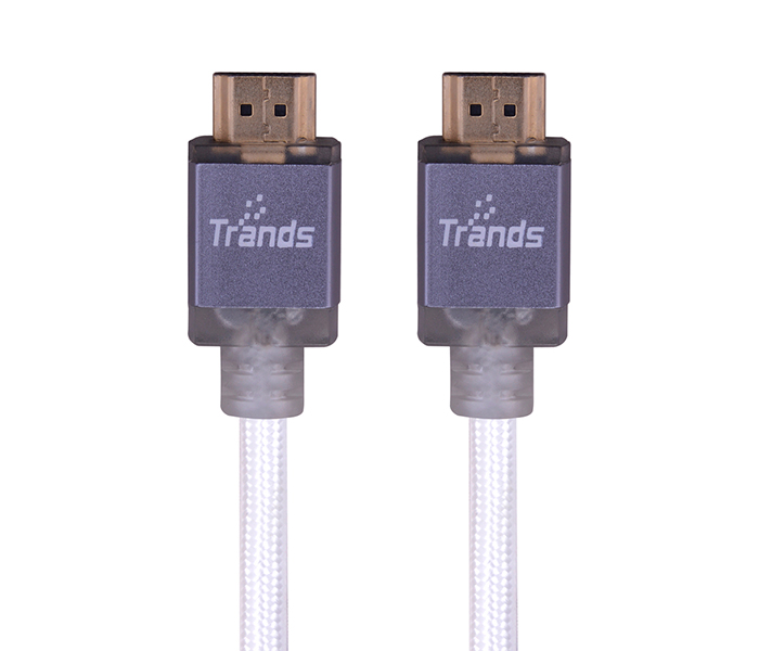 Trands TR-CA179 3 Meter 4K Braided HDMI Cable - White - Zoom Image 1