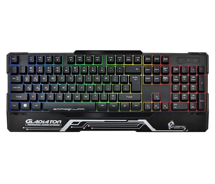 Dragon War GK-008 Gaming Keyboard Gladiator Semi Mechanical with Rainbow LED - Black - Zoom Image 2