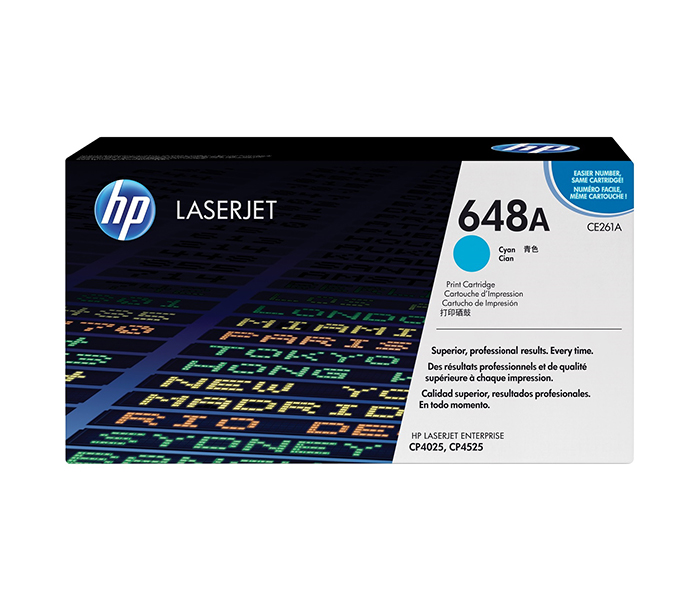 HP 648A Original LaserJet Toner Cartridge - Cyan (CE261A) - Zoom Image