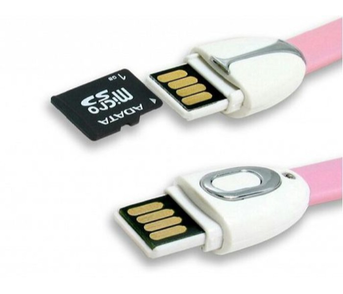 Mini Digital Strap 3 in 1 Memory Card Reader, USB Charger and Data Sync CUD898 Multicolor - Zoom Image 1