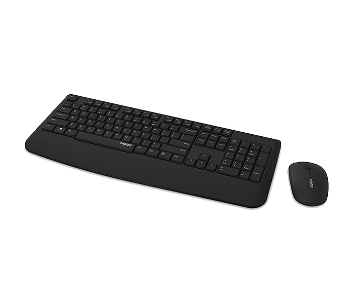 Rapoo X1900 Combo Wireless Optical Mouse & Keyboard - Arabic, Black - Zoom Image 2