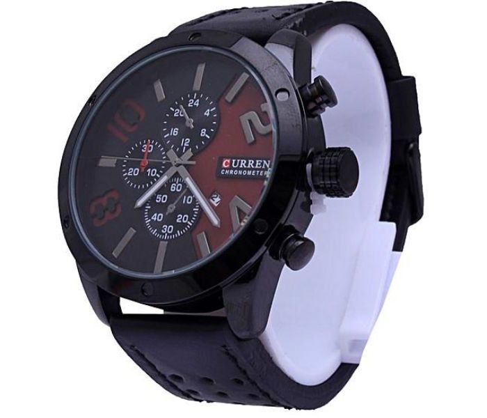 Curren 8243 Quartz Watch For Men Black and Red - Zoom Image 1