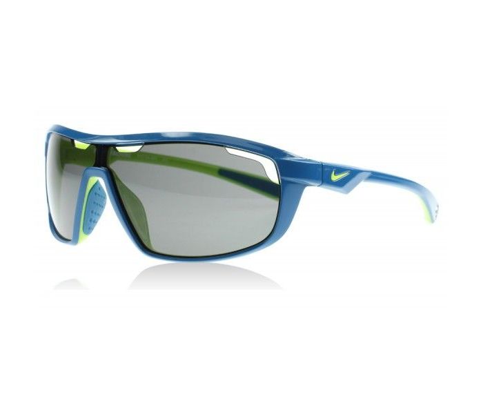 Nike EVO704 493 310 Rectangle Military Blue & Venom Green Frame and Grey Mirrored Sunglasses for Unisex - Zoom Image 3