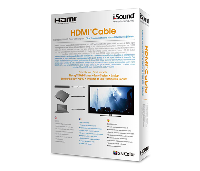 I Sound 5214 1.8m High Speed HDMI Cable - Gold - Zoom Image 2