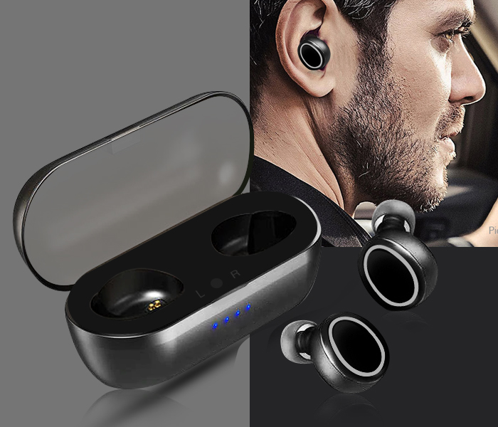 Cilovetty Y-02TWS High Quality Airpods Doble With Power Bank - Black&White - Zoom Image 2