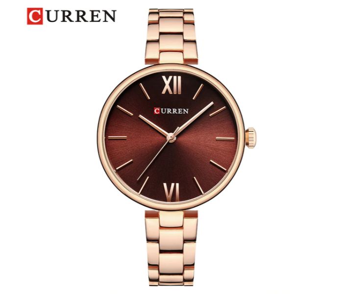 Curren 9017 Quartz Watch For Women Gold and Coffee - Zoom Image 2