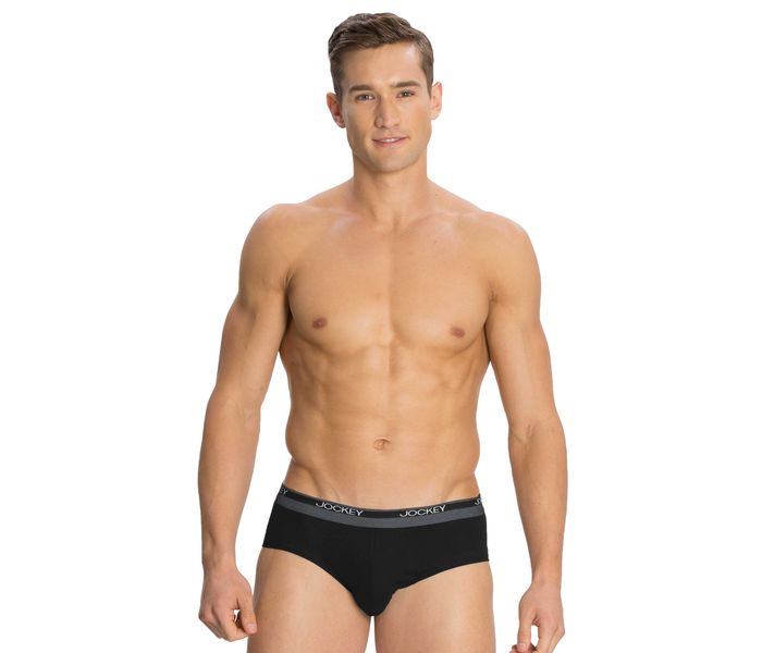 Jockey 8037-0210 Mordern Classic Square Cut Brief, Black/L - 2 Pieces Pack - Zoom Image