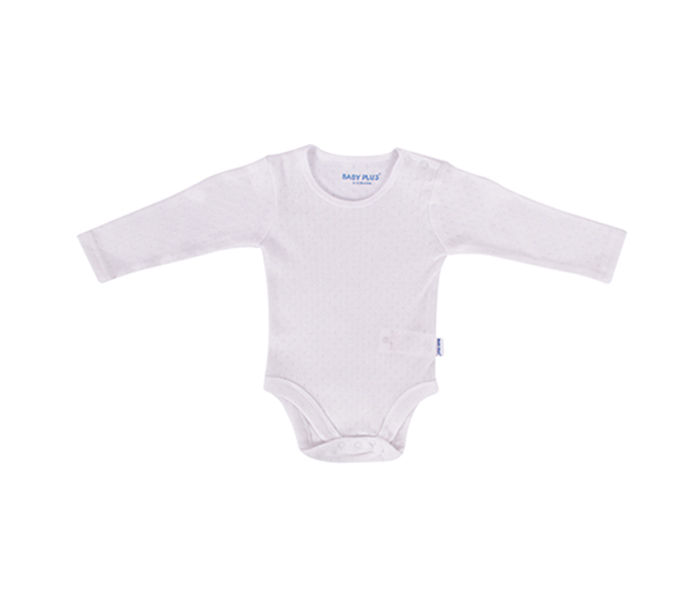 Baby Plus BP8021 6-12M Boys Full Sleeve Body Suit - White - Zoom Image 1