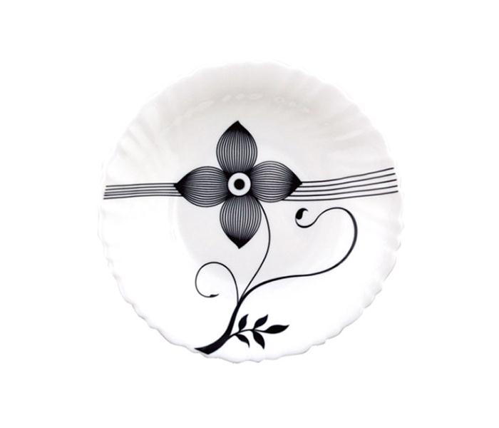 Royalford RF6101 9.5-inch Opal Ware Art Flower Flat Plate - Zoom Image