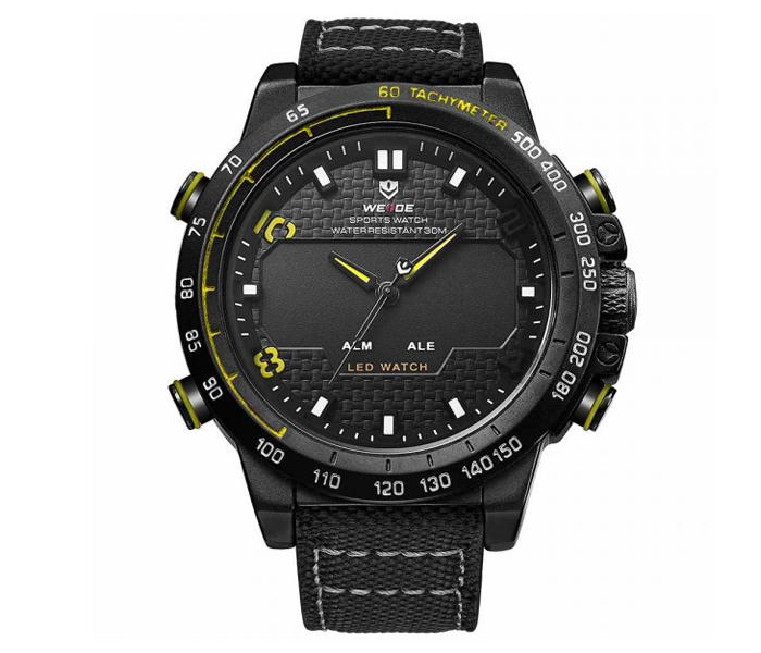 Weide WH-6102LB Analog and LED Digital Watch Yellow and Black - Zoom Image 4