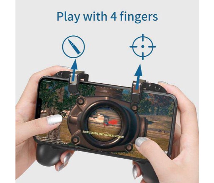 Mobile Game Controller 4 in 1 Upgrade Version Gamepad Shoot and Aim Trigger Phone Cooling Pad Power Bank for Android and iPhone MGC41 Black - Zoom Image 2