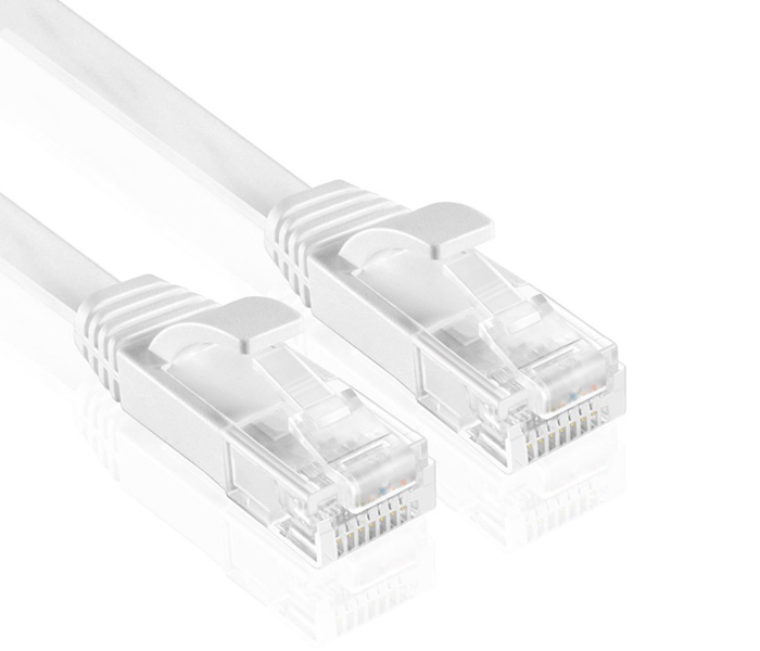 Trands TR-CA5474 CAT6 Networking RJ45 Male to Male Flat Cable - White, 10 Meter - Zoom Image 3