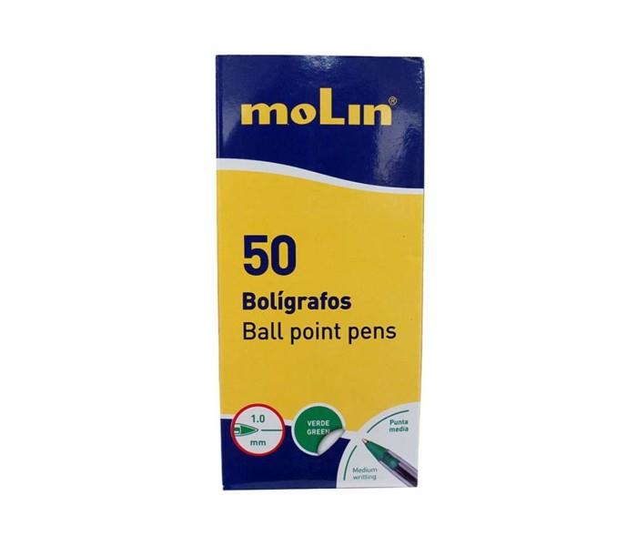 Molin BCS180-50-5 Box Of 50 Ball Point Pen Green, Clear - Zoom Image