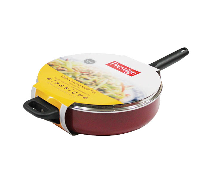 Prestige PR21245 28CM Classique Covered Saucepot with Stainless Steel Lid - Red - Zoom Image