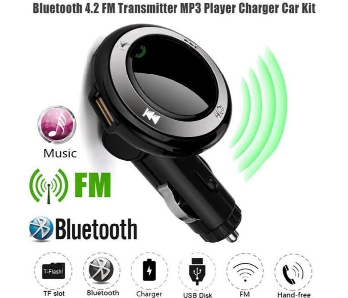 Bluetooth Car Kit FM Transmitter MP3 Music Player SD USB Charger with 2 USB port Q9 Assorted - Zoom Image 4