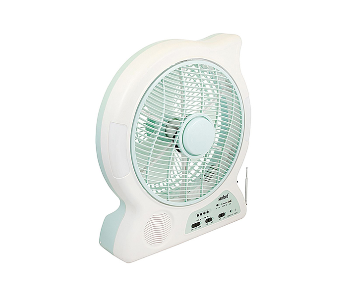 Sanford SF6652RTF BS 12-inch Rechargeable Table Fan with 8 Pieces LED - White - Zoom Image 1