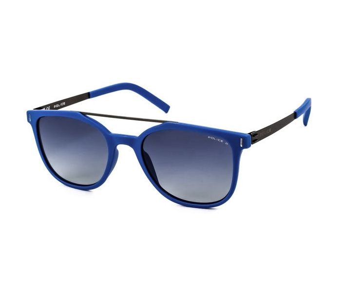 Police SPL169 J15P Oval Blue Frame & Grey Mirrored Sunglasses for Men - Zoom Image