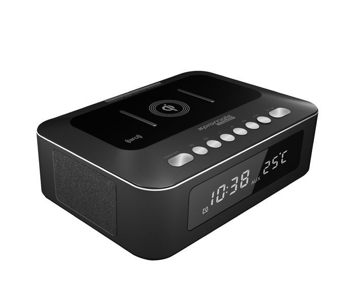 Promate Timebase-1 Multi-Function Stereo Wireless Speaker and Charging Station - Black - Zoom Image 8