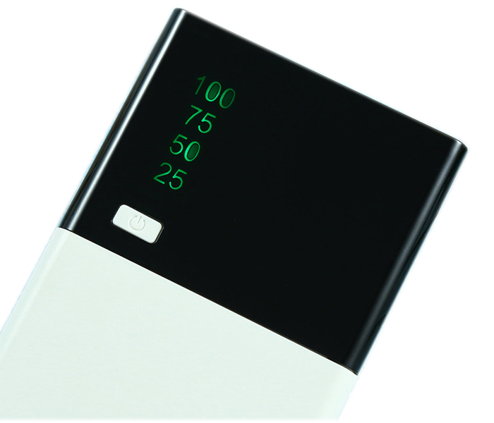 HNS-2 Portable Power Bank Dual USB 10000mAh - White - Zoom Image 2