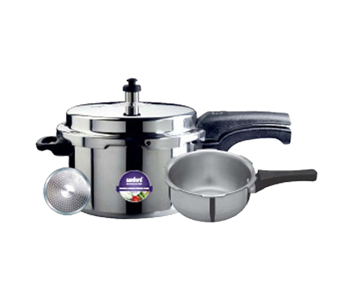 Sanford SF3272PCCIB 5 Litre Stainless Steel Pressure Cooker & Pan with Induction Base - Silver - Zoom Image