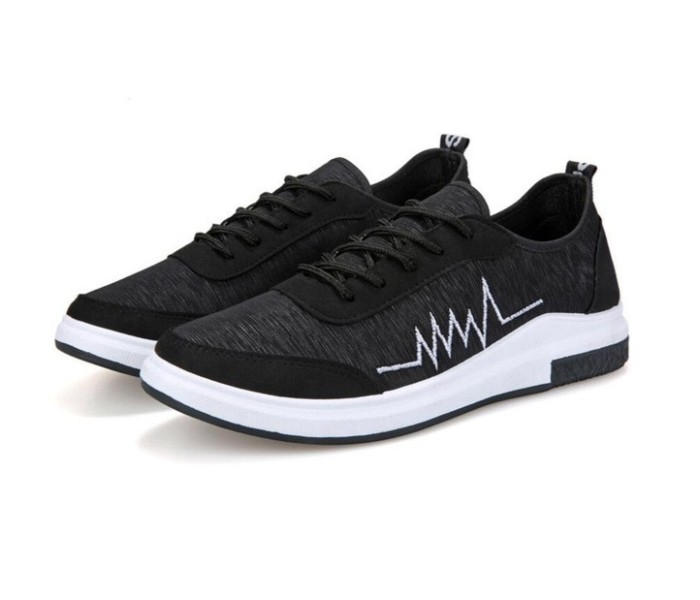 Canvas Mesh Air Walking Sneakers for Men EU42 CWSMB86 Black - Zoom Image 3