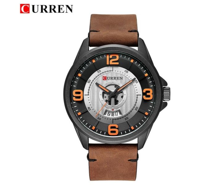 Curren 8305 Fashion Quartz Watch For Men Coffee and Black - Zoom Image